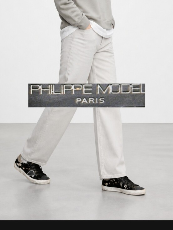 Philippe Model Shoes - Philippe Model Paris Designer  Leather Hair Low Skate Sneakers Shoes 7 37
